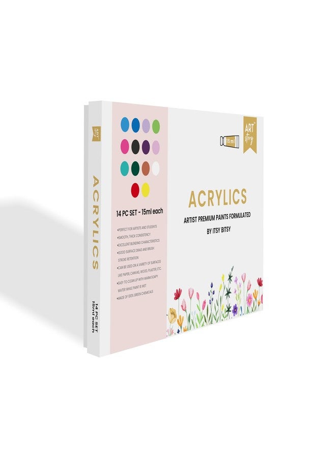 إتسي-بيتسي مجموعة ألوان أكريليك للفنانين من إيتسي بيتسي آرت ستوري - 14 لونًا × 15 مل لكل لون | للورق، والقماش، والخشب المضغوط، والجدران، والزجاج، والبلاستيك، والمعادن، والطين المحروق | طلاء فاخر متعدد الأسطح للأعمال الفنية والحرفية اليدوية | للمبتدئين والطلاب والبالغين - Image 3